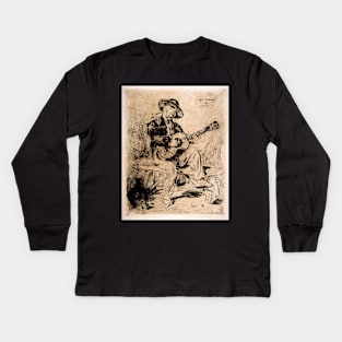 Spanish Singer (Le Guitarrero) by Édouard Manet Kids Long Sleeve T-Shirt